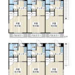建物面積149.10㎡（45.10 坪）。1K×6。 (間取)