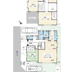 開放的な南西北西角地。積水ハウス施工の建物。カースペース2台（要サイズ確認）。 (間取)