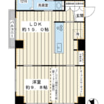 48.6㎡の角部屋1LDK。費用はかかりますが、2LDKへ変更可能な間取りです。 (間取)