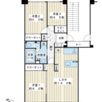 ゆとりの76.34㎡3LDK。共用廊下に面しない洋室で穏やかな暮らし。 (間取)