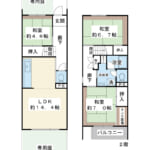 83.82㎡の広さ。2階に水回りがまとまり、日常の家事がしやすい設計です。 (間取)