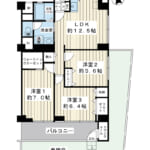 2025年10月24日リノベーション完成予定。1階角部屋。74.01㎡の3LDK。全室エアコン設置可能。専用庭付き（44.18㎡）。 (間取)