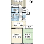 54.63㎡の3DK。2025年10月洋室1クロス貼替。ハウスクリーニング。 (間取)