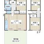 南西向き3LDKの専用庭付きメゾネット。LD床暖房設置等、リフォーム済みの住まい。 (間取) 南西向き3LDKの専用庭付きメゾネット。LD床暖房設置等、リフォーム済みの住まい。 (間取)