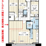 階下への音を気にせず過ごせる1階住戸。118㎡超の広さと専用庭 、テラスを備えた南東向きの間取り。 (間取)