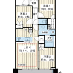 家族の会話が弾む対面カウンターキッチン採用の3LDK。リビングには足元から温まる床暖房付き。 (間取)