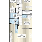 専有面積99㎡超のゆとり。全居室にWICを備え、海を望む約20.6帖のLDKが魅力の3LDK。 (間取)