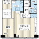 南西向き11階最上階。ワークスペースや豊富な収納を設けた、生活動線に配慮した1SLDKの間取りです。 (間取)