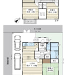 建物面積115.93㎡の4SLDK。カースペース2台分を確保した2012年8月築、三井ホーム施工の住宅。 (間取) 建物面積115.93㎡の4SLDK。カースペース2台分を確保した2012年8月築、三井ホーム施工の住宅。 (間取)