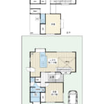 建物面積109.30平米の3LDK+DEN。吹き抜けのある約19帖LDKで過ごせる広々設計です。 (間取) 建物面積109.30平米の3LDK+DEN。吹き抜けのある約19帖LDKで過ごせる広々設計です。 (間取)