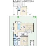 建物面積109.30平米の3LDK+DEN。吹き抜けのある約19帖LDKで過ごせる広々設計です。 (間取)