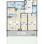天井高2.75mが生み出す開放的な室内空間。ガーデニングも楽しめる専用庭付きの2LDKです。 (間取) 天井高2.75mが生み出す開放的な室内空間。ガーデニングも楽しめる専用庭付きの2LDKです。 (間取)