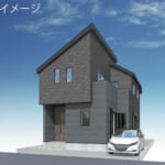 長期優良住宅・断熱等級6仕様。黒を基調としたシックな佇まいの外観完成予想CG(26年10月完成予定) 長期優良住宅・断熱等級6仕様。黒を基調としたシックな佇まいの外観完成予想CG(26年10月完成予定)
