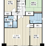 専有面積97.42㎡の3LDK角部屋。約21帖の広々としたLDKと全居室7帖以上のゆとりある間取りです。 (間取) 専有面積97.42㎡の3LDK角部屋。約21帖の広々としたLDKと全居室7帖以上のゆとりある間取りです。 (間取)